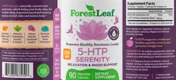 Label for 5-HTP Serenity 200 mg