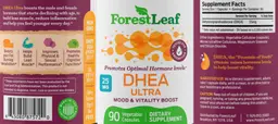 Label for DHEA Ultra 25 mg