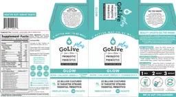 Label for GoLive Plus Probiotic + Prebiotic Glow Hibiscus Peach