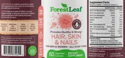 Label for Hair, Skin & Nails
