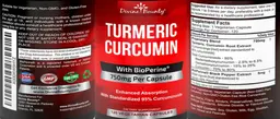 Label for Turmeric Curcumin 750 mg