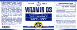 Label for Vitamin D3 2000 IU