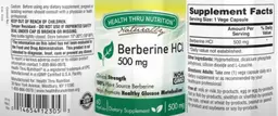Label for Berberine HCl 500 mg