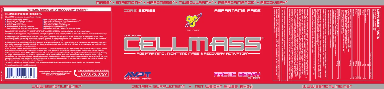 Label for Cellmass Arctic Berry Blast