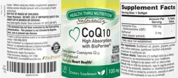 Label for CoQ10 100 mg