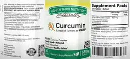 Label for Curcumin 650 mg