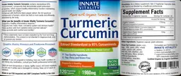Label for Turmeric Curcumin 1960 mg