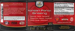 Label for Korean Panax Ginseng