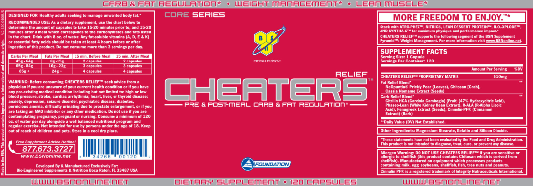 Label for Cheaters Relief