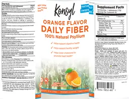 Label for Orange Flavor Daily Fiber
