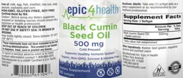 Label for Black Cumin Seed Oil 500 mg