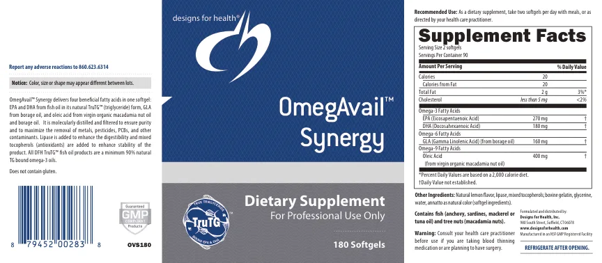Label for OmegAvail Synergy