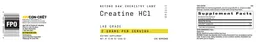 Label for Creatine HCl 2 grams