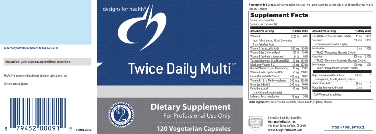 Label for Twice Daily Multi