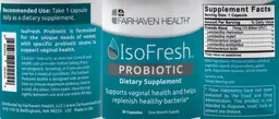 Label for IsoFresh Probiotic