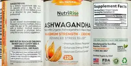 Label for Ashwagandha 1300 mg