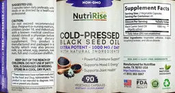Label for Cold-Pressed Black Seed Oil 1000 mg