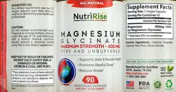 Label for Magnesium Glycinate 400 mg