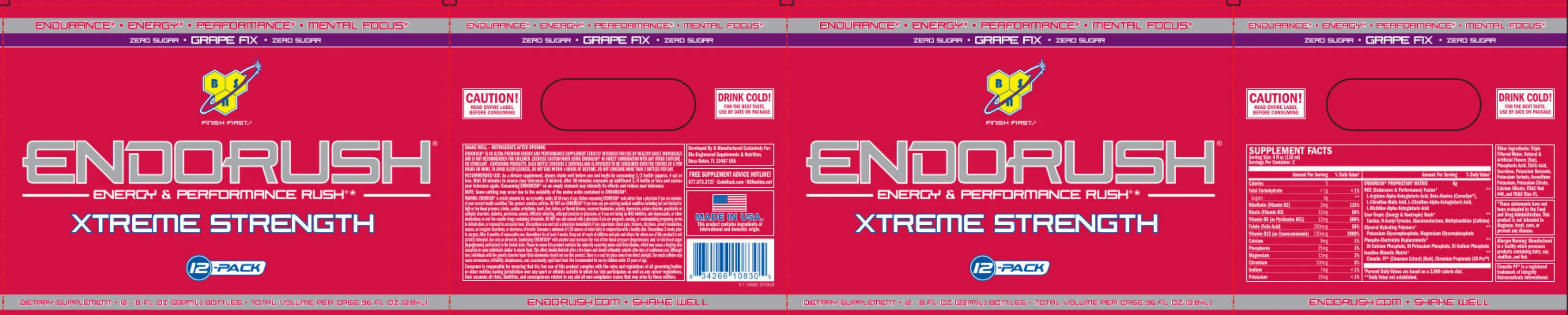 Label for Endorush Grape Fix