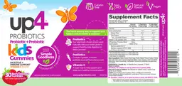 Label for Probiotic + Prebiotic Kids Gummies Berry Delicious