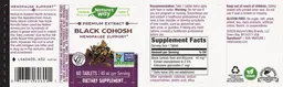 Label for Black Cohosh 40 mg