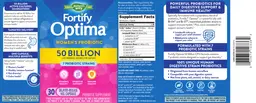 Label for Fortify Optima Women's Probiotic 50 Billion