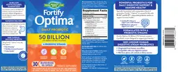 Label for Fortify Optima Daily Probiotic 50 Billion