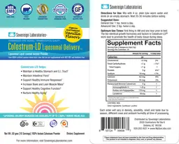 Label for Colostrum-LD Organic and Natural Vanilla Flavors