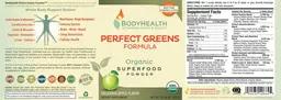 Label for Perfect Greens Formula Delicious Apple Flavor
