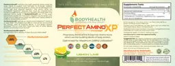 Label for PerfectAminoXP Powder Lemon Lime