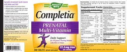 Label for Completia Prenatal Multi-Vitamin