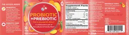 Label for Probiotic + Prebiotic Peachy Peach