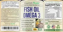 Label for Fish Oil Omega 3 Lemon Flavor