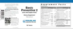 Label for Basic Preventive 2 (Iron and Copper Free)