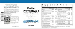 Label for Basic Preventive 4 (Iron and Copper Free)