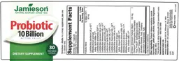 Label for Probiotic 10 Billion Active Cells