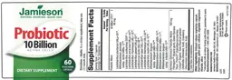 Label for Probiotic 10 Billion Active Cells