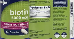 Label for Biotin 5000 mcg