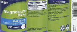 Label for Magnesium 250 mg