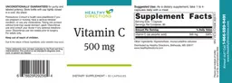Label for Vitamin C 500 mg