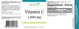 Label for Vitamin C 1,000 mg