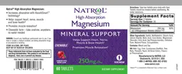Label for High Absorption Magnesium 250 mg Cranberry Apple Natural Flavor
