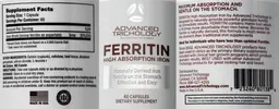 Label for Ferritin High Absorption Iron