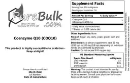 Label for Coenzyme Q10 (COQ10)