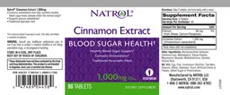 Label for Cinnamon Extract 1,000 mg