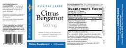 Label for Citrus Bergamot 500 mg