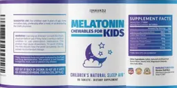 Label for Melatonin Chewables for Kids
