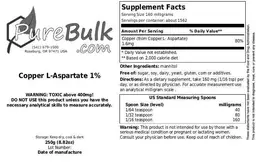 Label for Copper L-Aspartate 1%