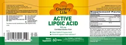 Label for Active Lipoic Acid 300 mg