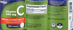 Label for Vitamin C 500 mg